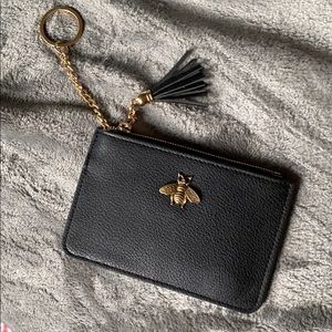 Faux leather bumblebee keychain wallet